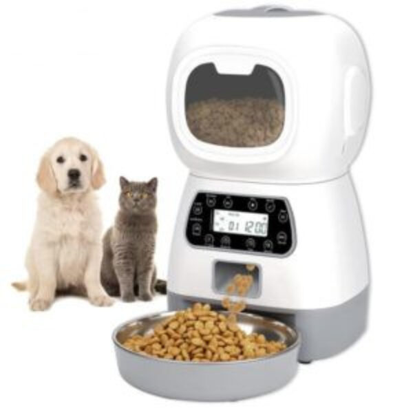 Dispensador de Comida automatica y inteligente de 3,5l para gatos y perros