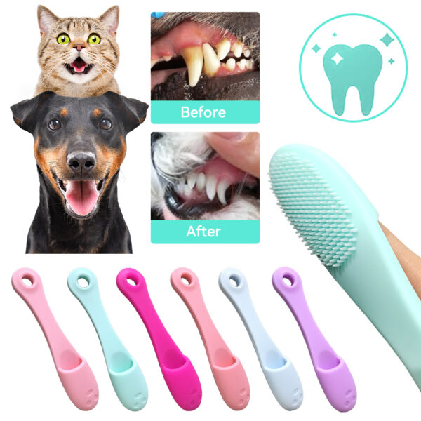 Cepillo de limpieza de dedos para mascotas - Accesorio para el cuidado dental de perros y gatos