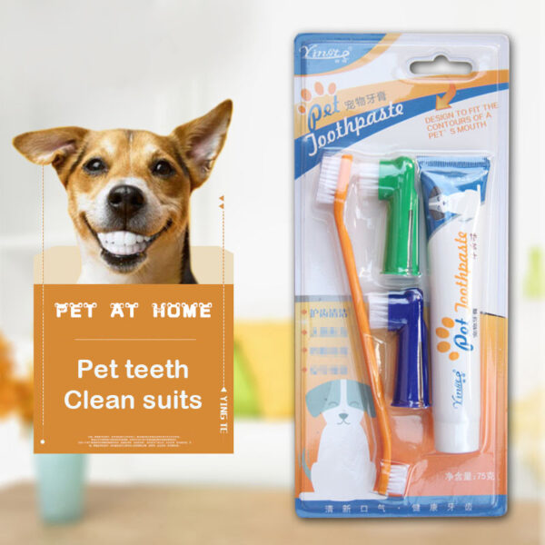 GURREX Cepillos de dientes para perros con pasta de sabor ternera y vainilla