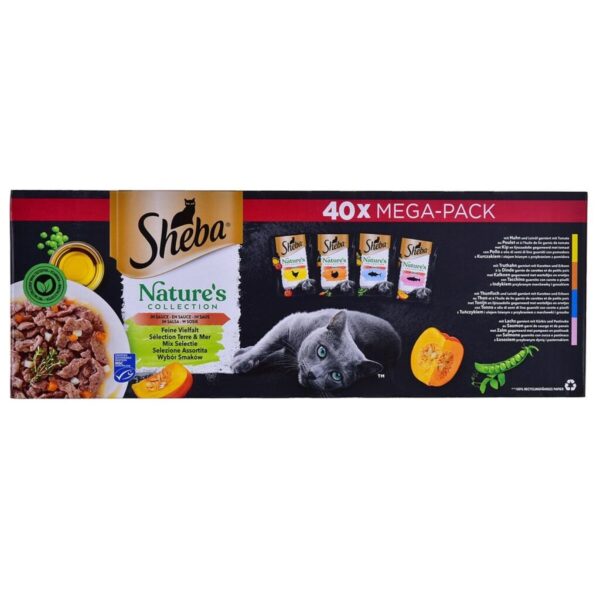 Comida para gato Sheba Nature's Collection Mix Pollo Salmón Atún Pavo 40 x 85 g