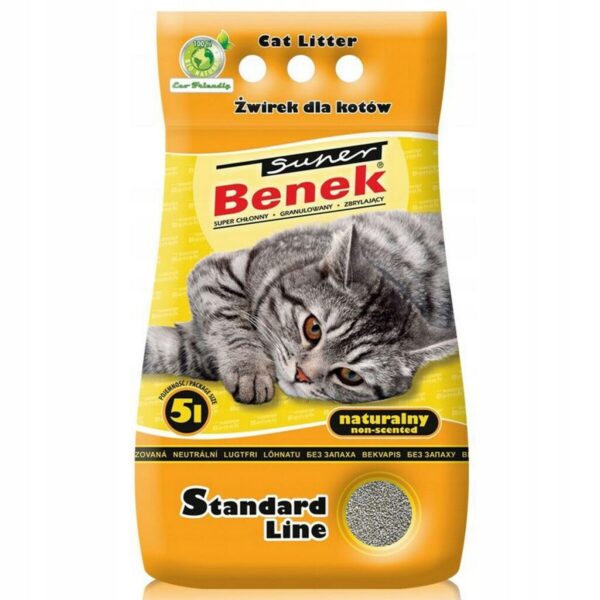 Arena para Gatos Super Benek Standard Natural 5 L