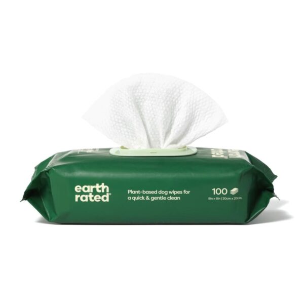 Toallitas Húmedas para Mascotas Earth Rated Sin perfume 100 Unidades
