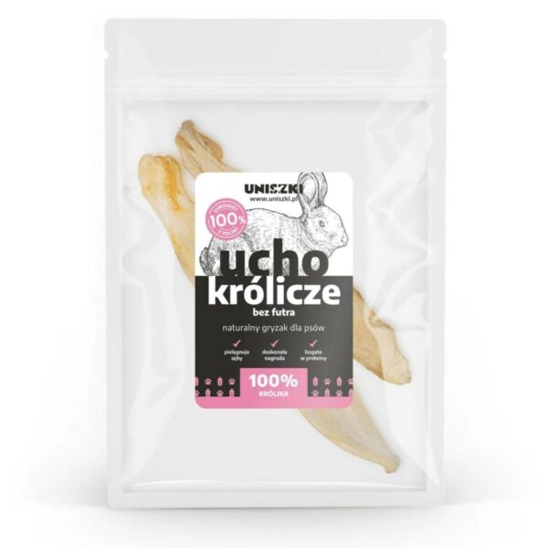 Snack para Perros Uniszki Oreja de conejo sin pelo Conejo 2 x 60 g