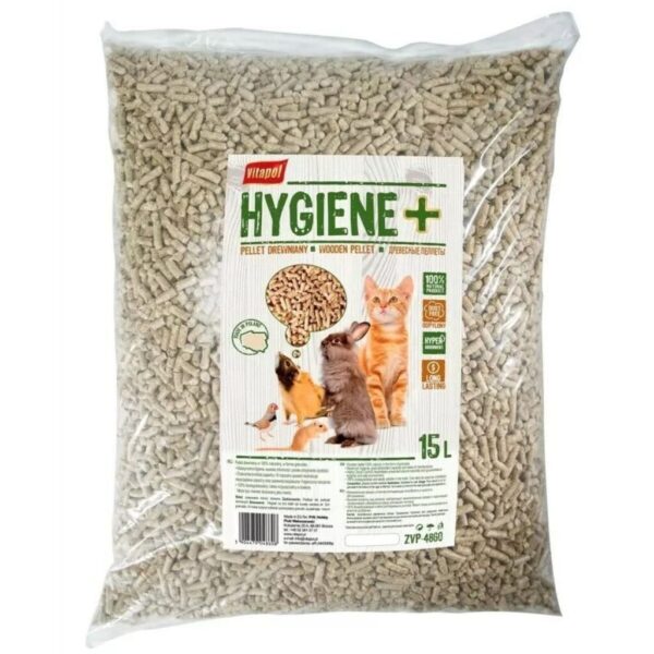 Pienso Vitapol Hygiene+ Chinchilla Cobaya Conejo Gato Hámster Rata Ratón Roedores Aves 15 L