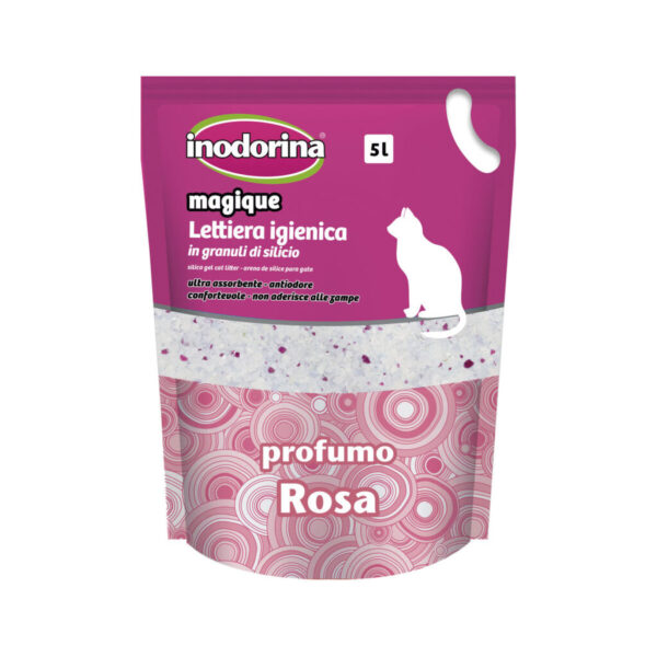 Arena para Gatos Inodorina MAGIQUE ROSE Rosas 5 L