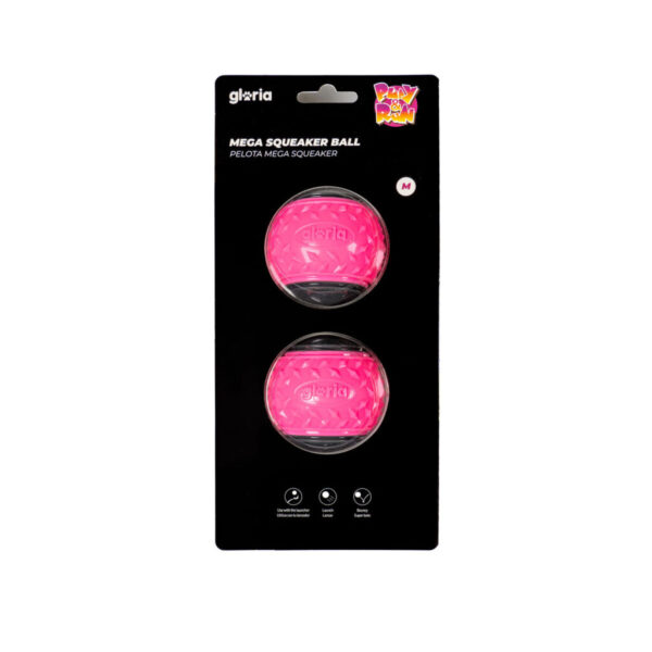 Pelota para Mascotas Gloria PLAY AND RUN Rosa TPR M 6,35 cm 2 Unidades