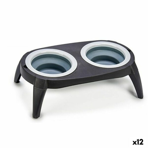 Comedero para Mascotas Mascow MC1945 Negro Silicona Plástico Plegable 9 x 39 x 9 cm (12 Unidades)
