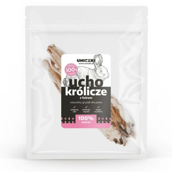 Snack para Perros Uniszki Oreja de conejo con pelo Conejo 2 x 60 g