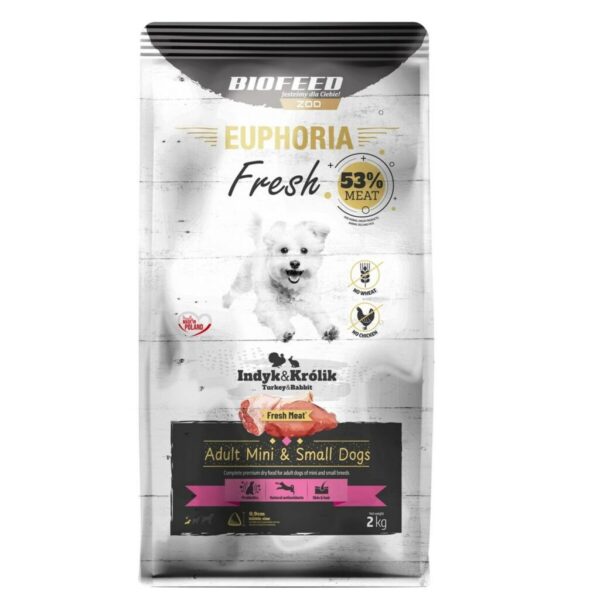 Pienso Biofeed Euphoria Fresh Adult Mini & Small Turkey with rabbit Pavo 2 Kg Adulto 2,3 Kg