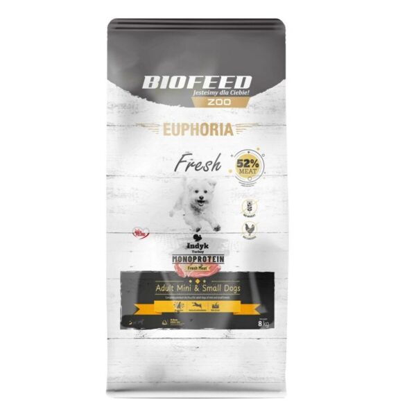 Pienso Biofeed Euphoria Fresh Adult Mini & Small Monoprotein Turkey Pavo 8 kg Adulto