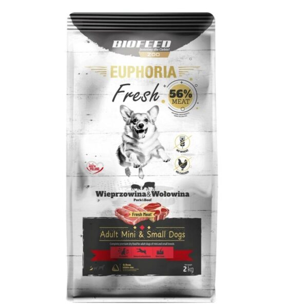 Pienso Biofeed Euphoria Fresh Adult Mini & Small Pork with beef Cerdo 2 Kg Adulto 2,3 Kg