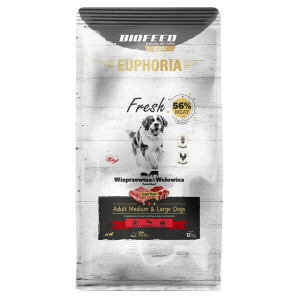 Pienso Biofeed Euphoria Fresh Adult Medium & Large Cerdo 12 kg Adulto 12,7 KG