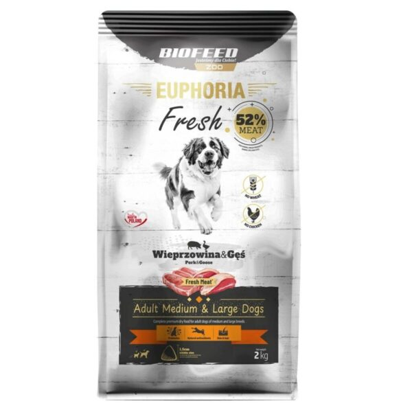 Pienso Biofeed Euphoria Fresh Adult Medium & Large Pork with goose Cerdo 2 Kg Adulto 2,3 Kg