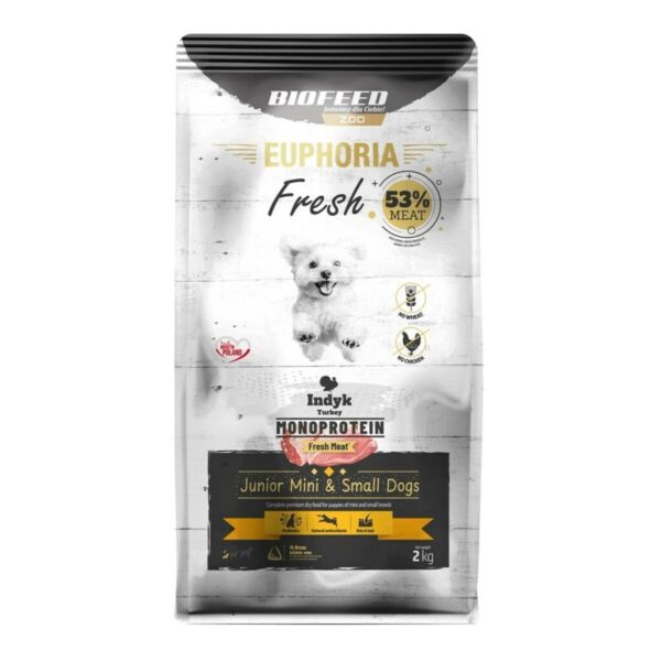 Pienso Biofeed Euphoria Fresh Junior Mini & Small Monoprotein Turkey Pavo 2 Kg Cachorro/Junior 2,3 Kg