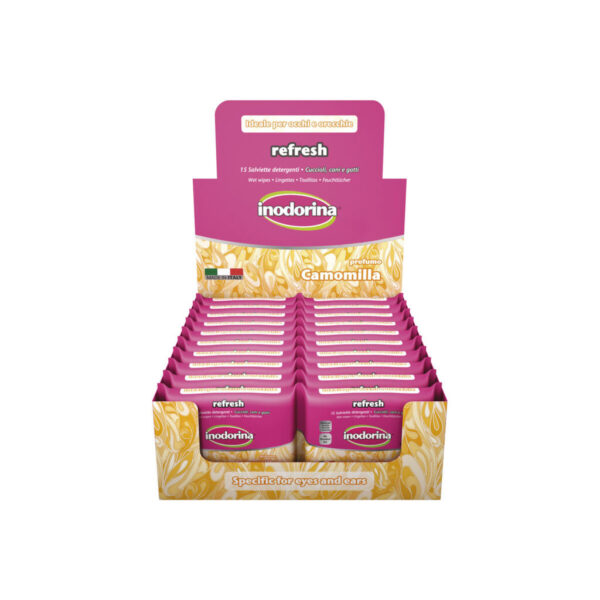 Toallitas Húmedas para Mascotas Inodorina Refresh 24 Unidades