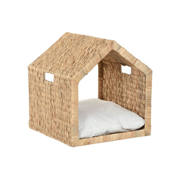Cama para mascota Home ESPRIT Crema Natural Metal Jacinto de agua 43 x 43 x 46 cm